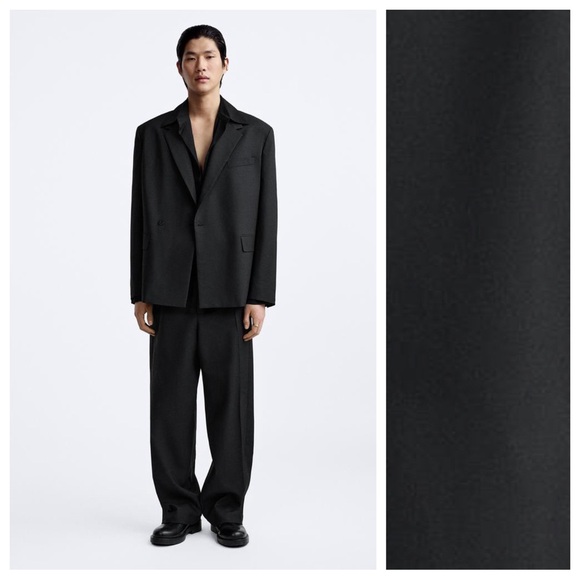 Zara Man Black Evening Edition Double Breasted Suit Jacket